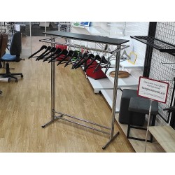 Стійка для одягу двостороння з полицею (довж. 1м, висота 1,25м)